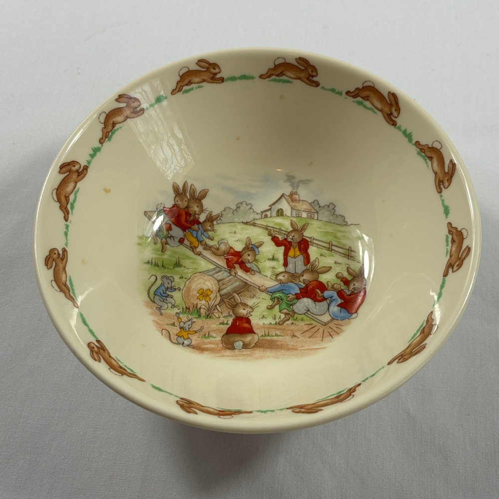 Whimsical Vintage Royal Doulton Bunnykins 3-Piece Bone China Set Easter Bunny - Picture 9 of 15